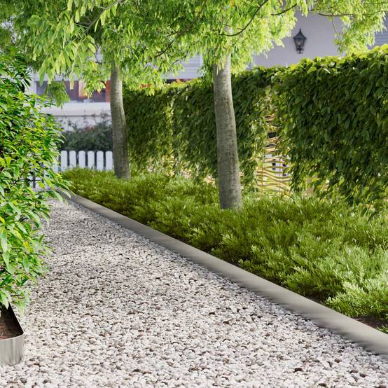 Bordure Pelouse Acier Aménagement Paysager Maintien Solide 20pcs 100x15cm Argenté - ComfortXL Outdoor Living - Image 1