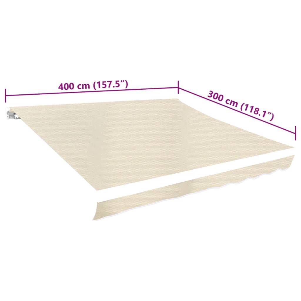 Vidaxl - Toit d'auvent Toile Crème 4x3 m (Cadre non inclus) vidaXL 141014 - Image 3