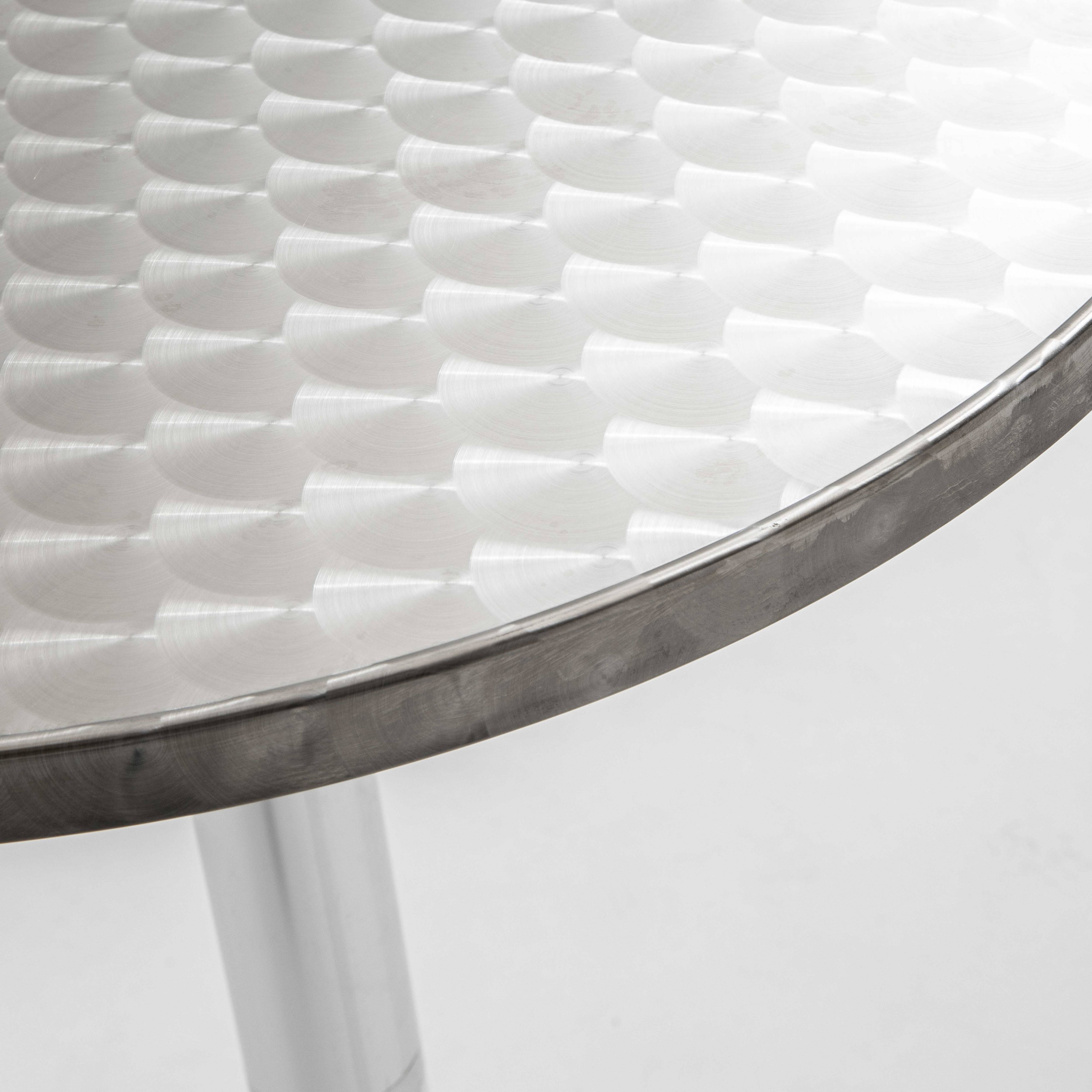 Oviala - Table de bar ronde en aluminium gris Brixton - Oviala - Image 2