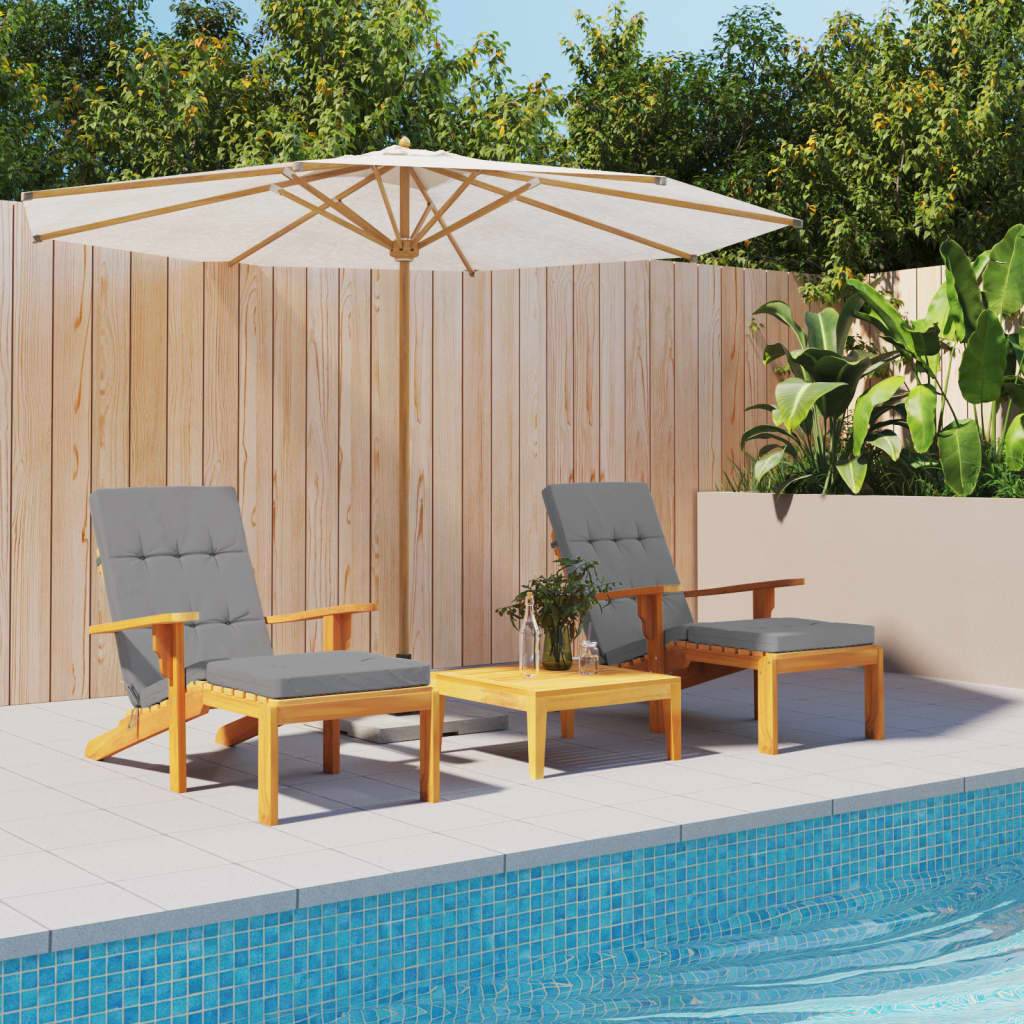 Coussin Bain de soleil | Coussins de chaise longue lot de 2 gris tissu oxford Maison Chic - Image 2