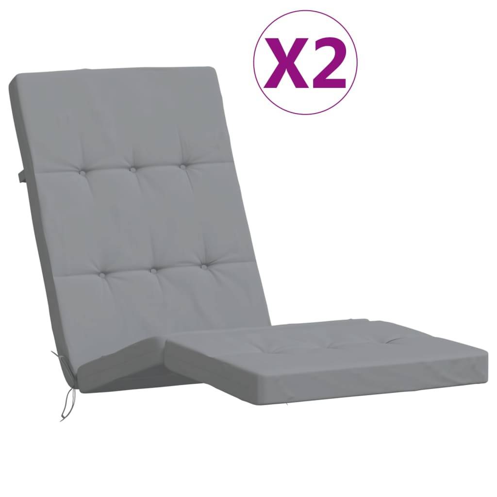 Coussin Bain de soleil | Coussins de chaise longue lot de 2 gris tissu oxford Maison Chic - Image 1