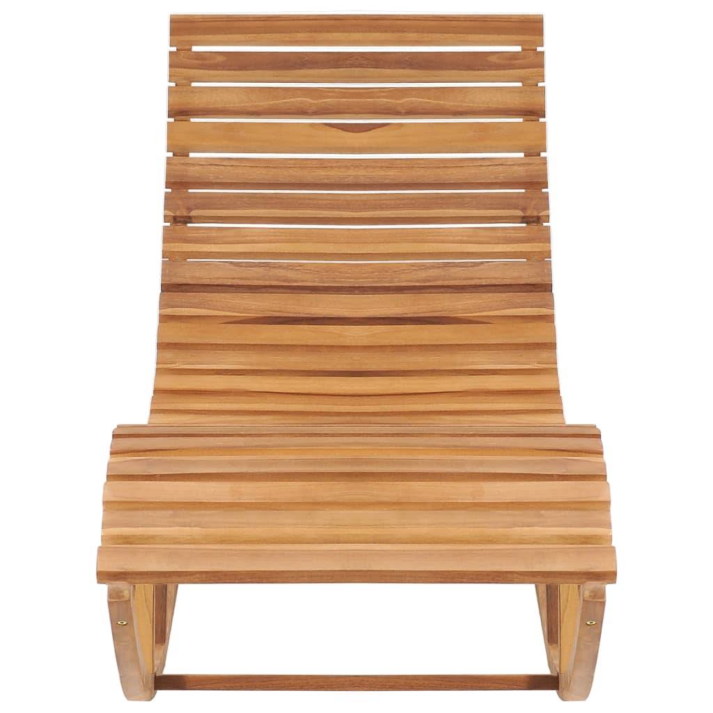 Helloshop26 - Transat chaise longue bain de soleil lit de jardin terrasse meuble d'extérieur à bascule avec coussin bois de teck solide - Image 2