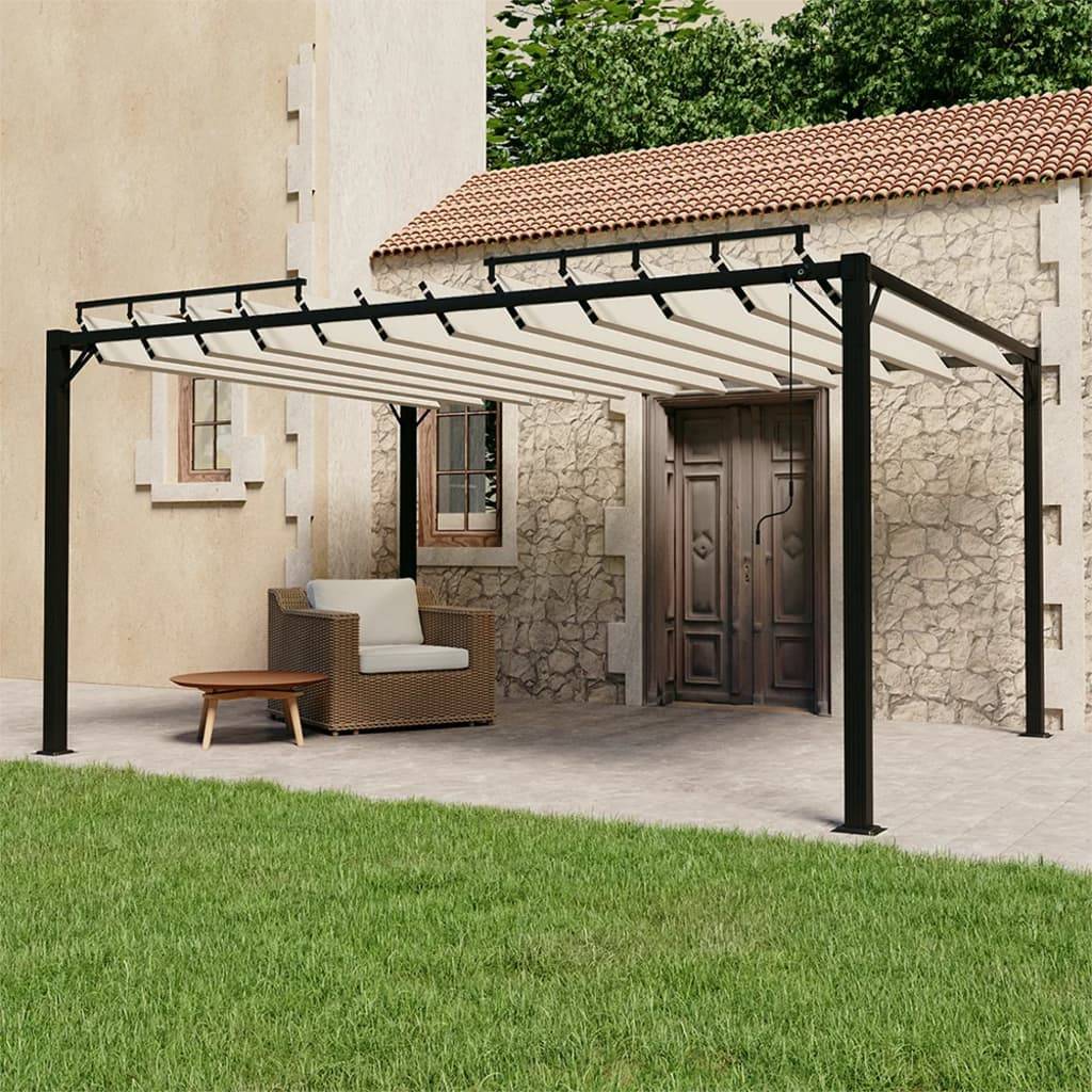 Tonnelle Bioclimatique Aluminium Toit à Lames Réglables pour Jardin Piscine Crème 3x4 m – ComfortXL Outdoor Living - Image 1