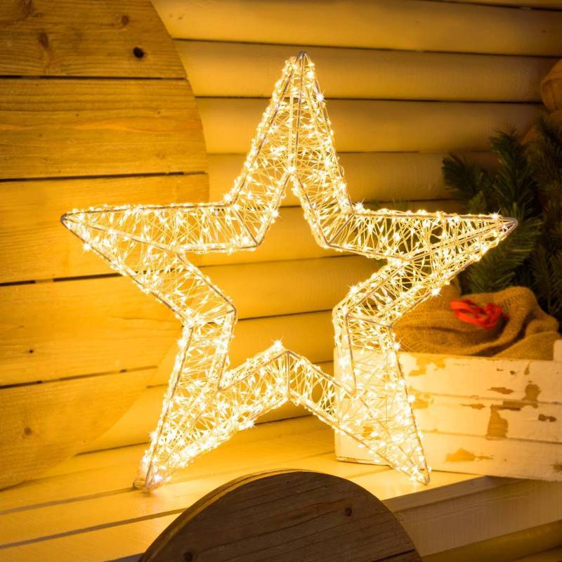 Lotti - étoile lumineuse à LED 3D Ø55cm métal blanc 2000 MicroLED FlashLED Diamond IP44 Lotti - Image 1