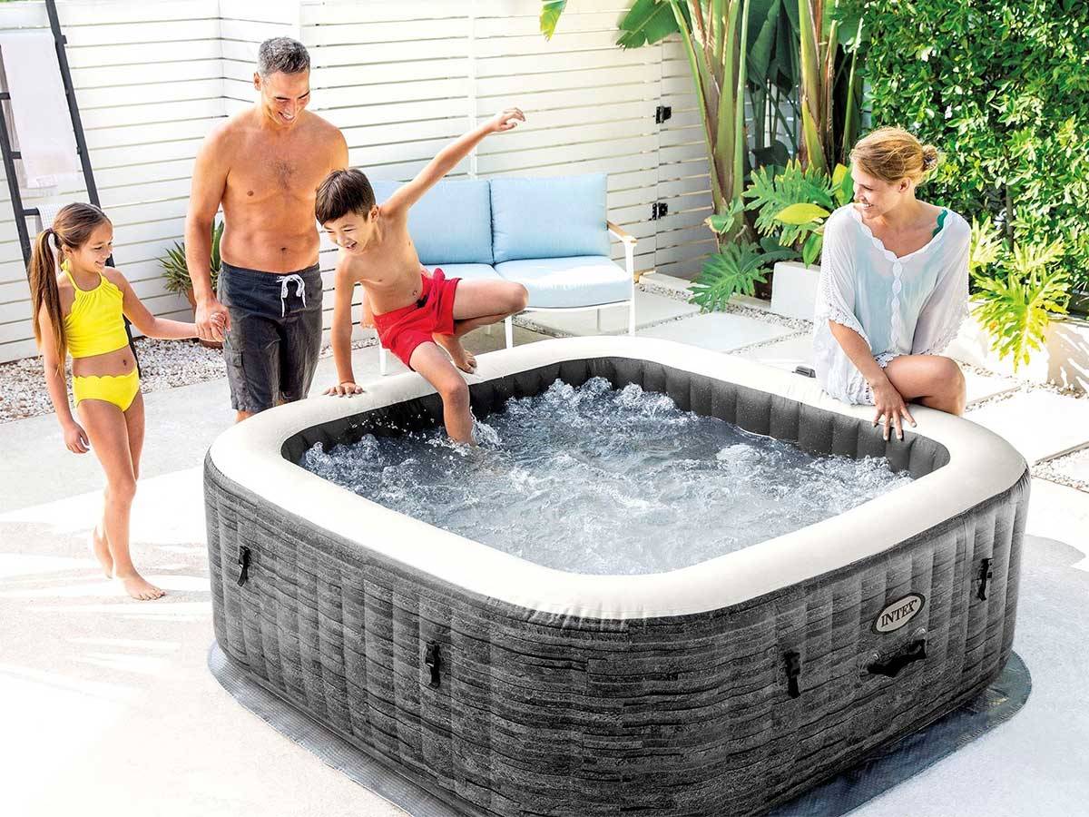 Spa gonflable PureSpa Ardoise carré Bulles 4 places - Intex - Image 2
