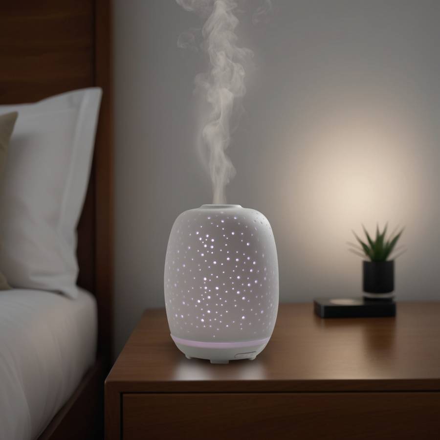 Zen'Arôme Diffuseur d'Huile Essentielle Stella + 3 Huiles Essentielles "Spécial Télétravail" - Éclairage Led - Arrêt Automatique - Image 2