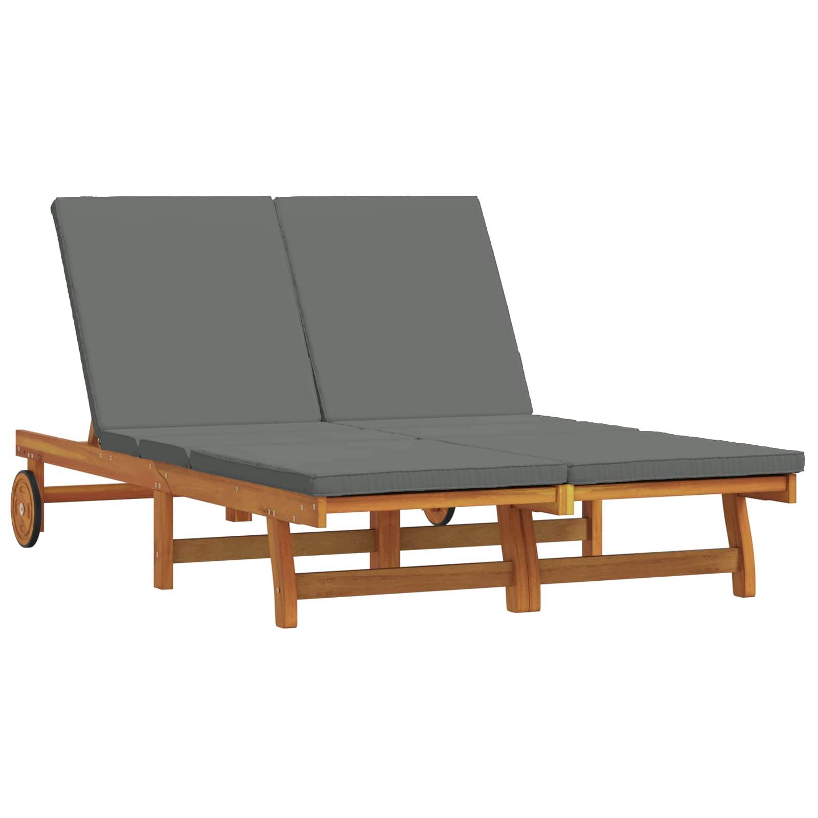 PANGIVO - Transat bois d'acacia massif marrons 125 x 200 x 84 cm, Poids :42.4kg - PANGIVO - Image 1