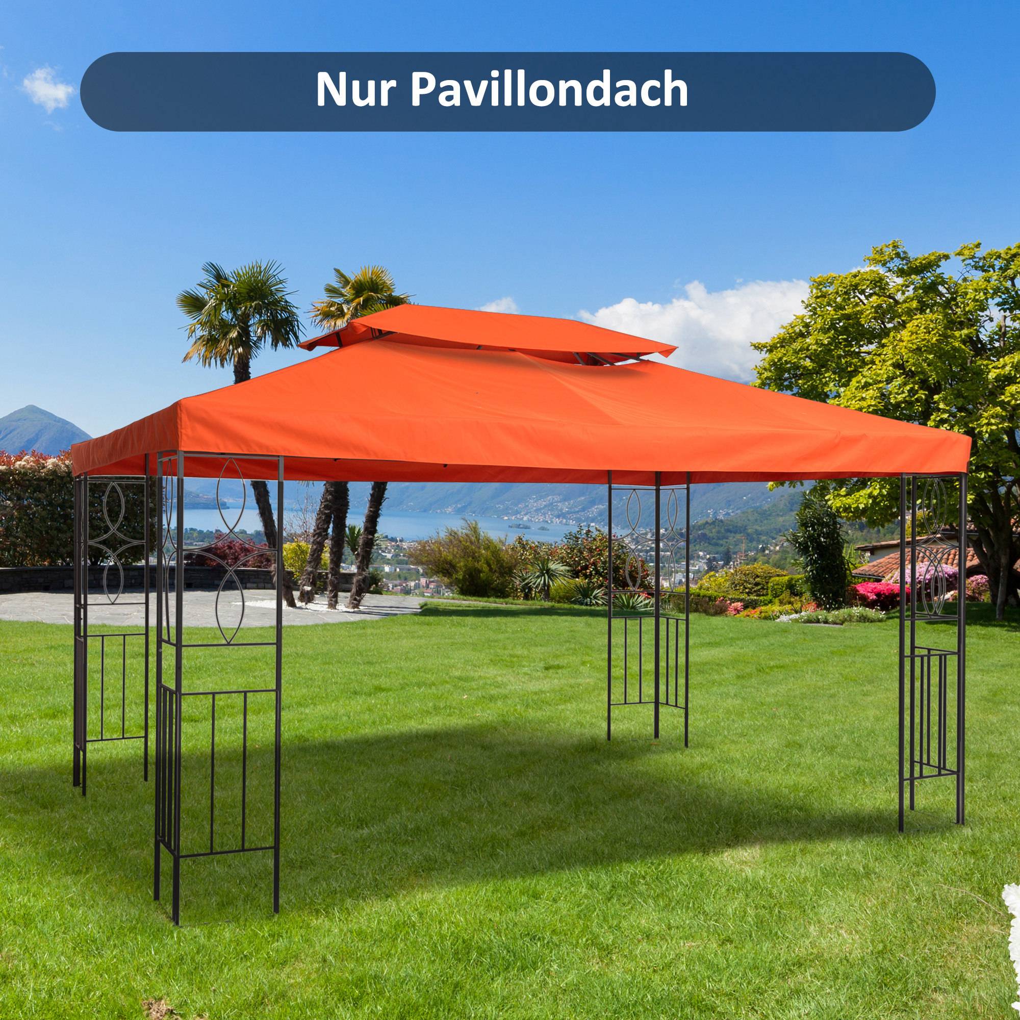 Toit remplacement pavillons jardin 3x4m polyester café - Image 3