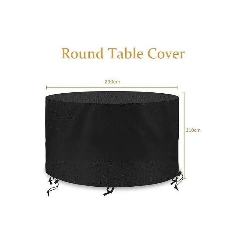 IntiMeg - Housse de protection ronde pour salon de jardin 230 x 110 cm, housse de protection pour table de jardin ronde 420D Oxford IntiMeg - Image 2