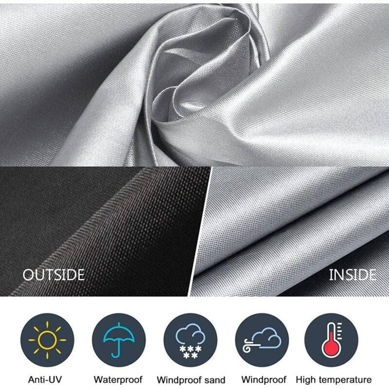 IntiMeg - Housse de protection ronde pour salon de jardin 230 x 110 cm, housse de protection pour table de jardin ronde 420D Oxford IntiMeg - Image 4
