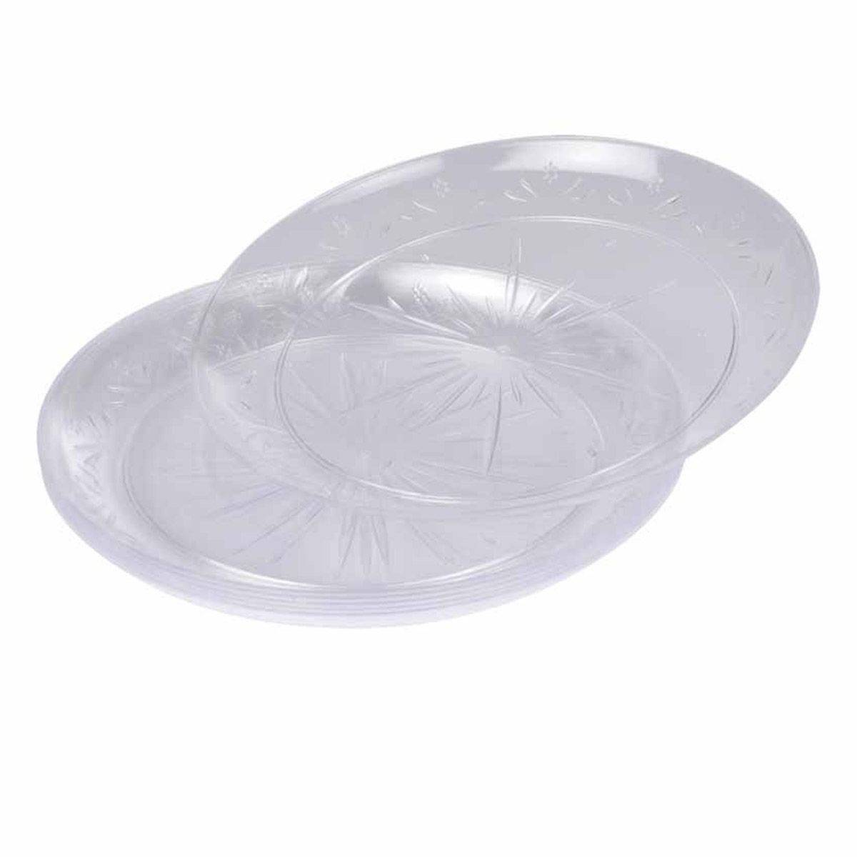 Lot de 6 Assiettes en Plastique Réutilisable "Lilia" 18cm Transparent