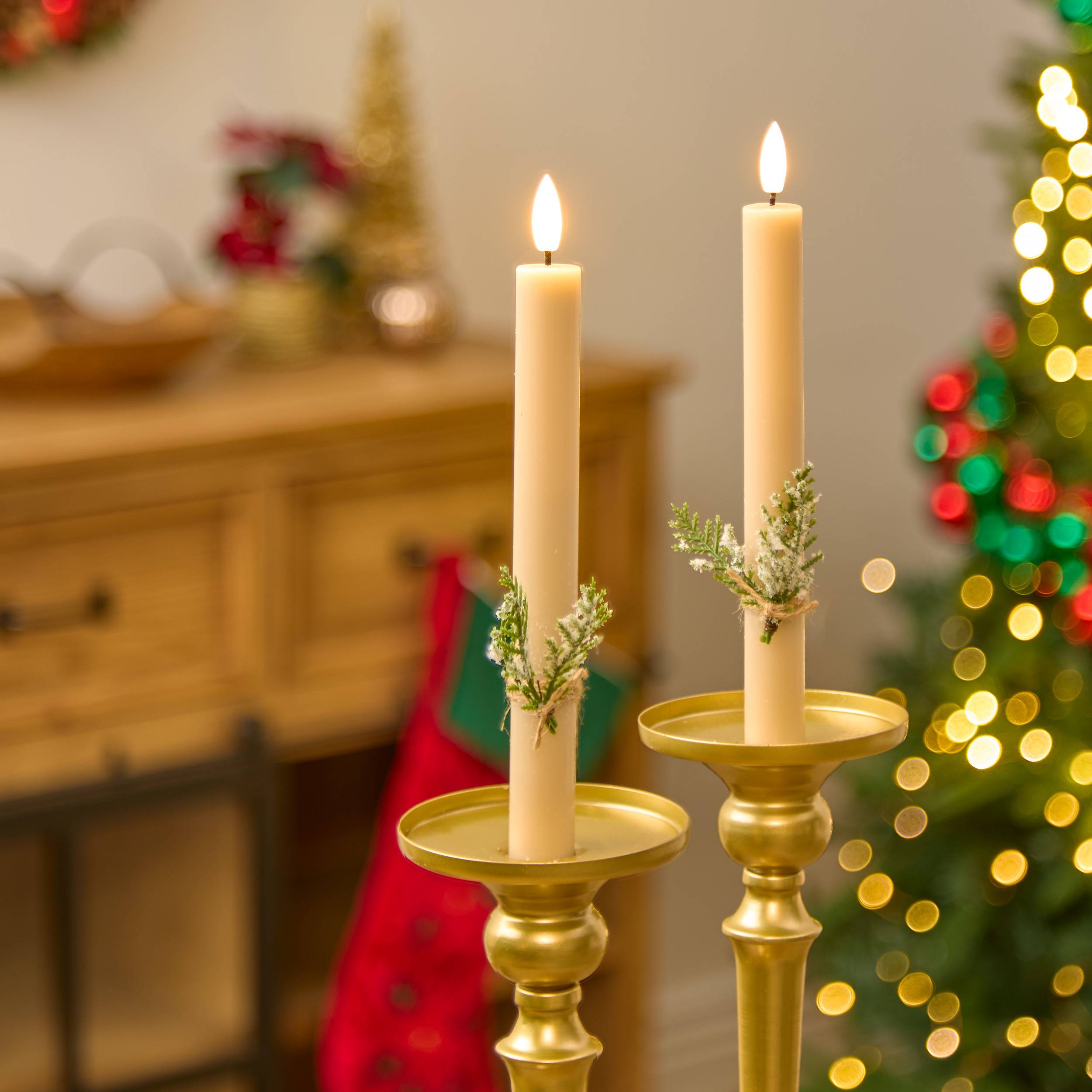 Atmosphera - Lot de 2 bougies LED Lupa bâton beige - Atmosphera Créateur d'intérieur - Image 1