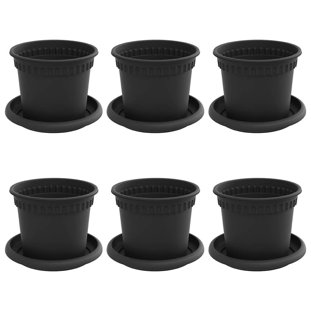 Vidaxl - Pots de plantes 6 pc Noir Plastique vidaXL 3403258 - Image 2