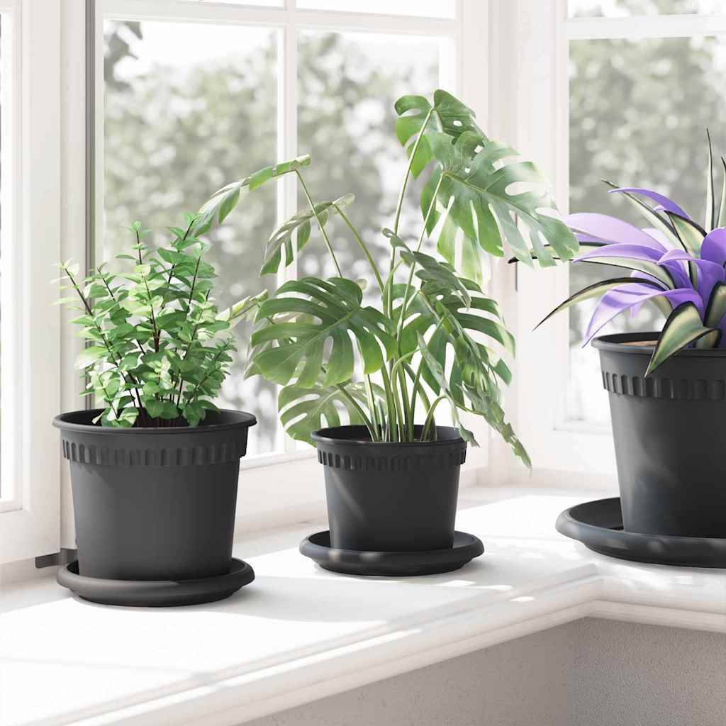 Vidaxl - Pots de plantes 6 pc Noir Plastique vidaXL 3403258 - Image 5