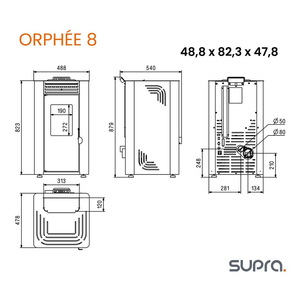 Supra - Poêle à granulés de bois 8kw blanc ORPHEE 8 BLANC Supra - Image 5