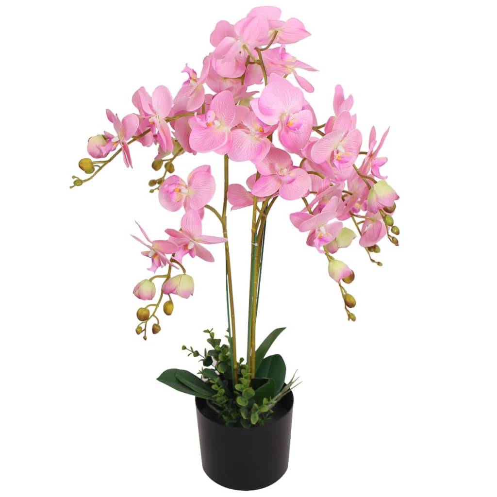 Orchidée artificielle polyester rose 17.5 x 17.5 x 75 cm - PANGIVO - Image 1