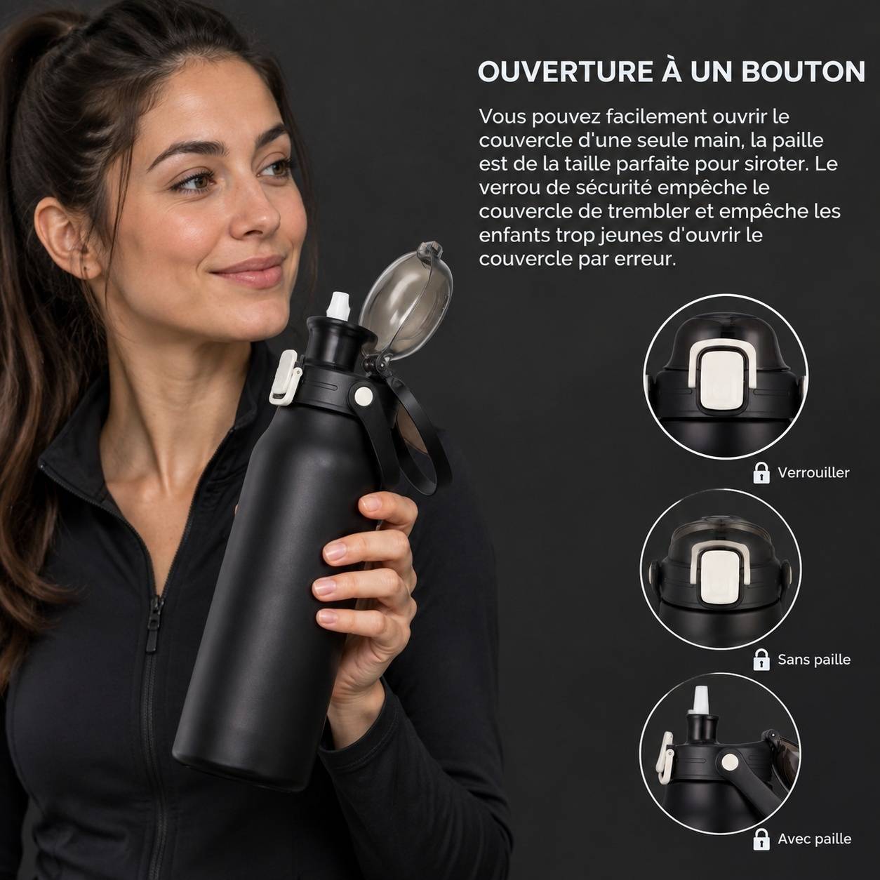 Bouteille Isotherme Acier Inox 316 Sans Odeur Métallique Étanche Isolation 24h Froid 12h Chaud - Image 3