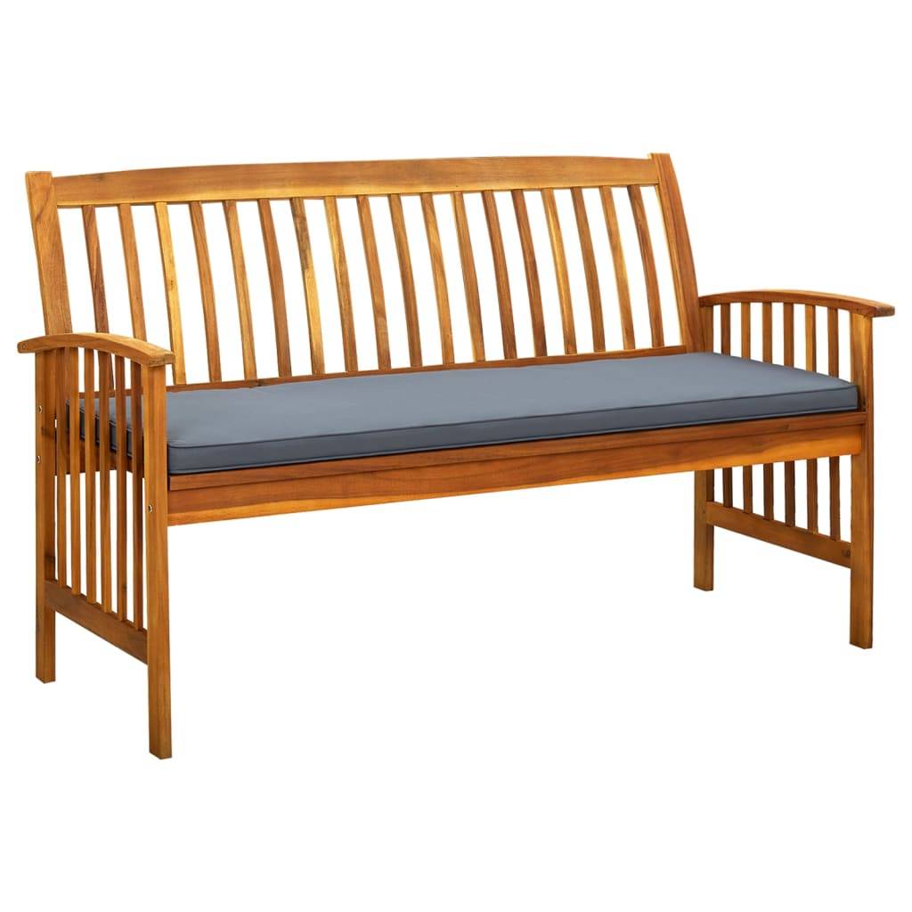 PANGIVO - Banc de jardin bois d'acacia naturel et gris foncé 147 x 64 x 90 cm - PANGIVO - Image 1