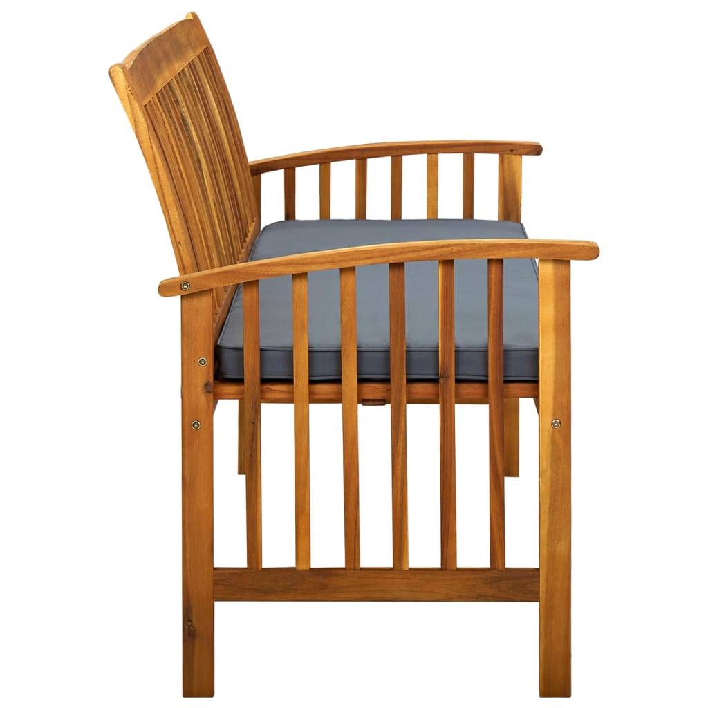 PANGIVO - Banc de jardin bois d'acacia naturel et gris foncé 147 x 64 x 90 cm - PANGIVO - Image 4