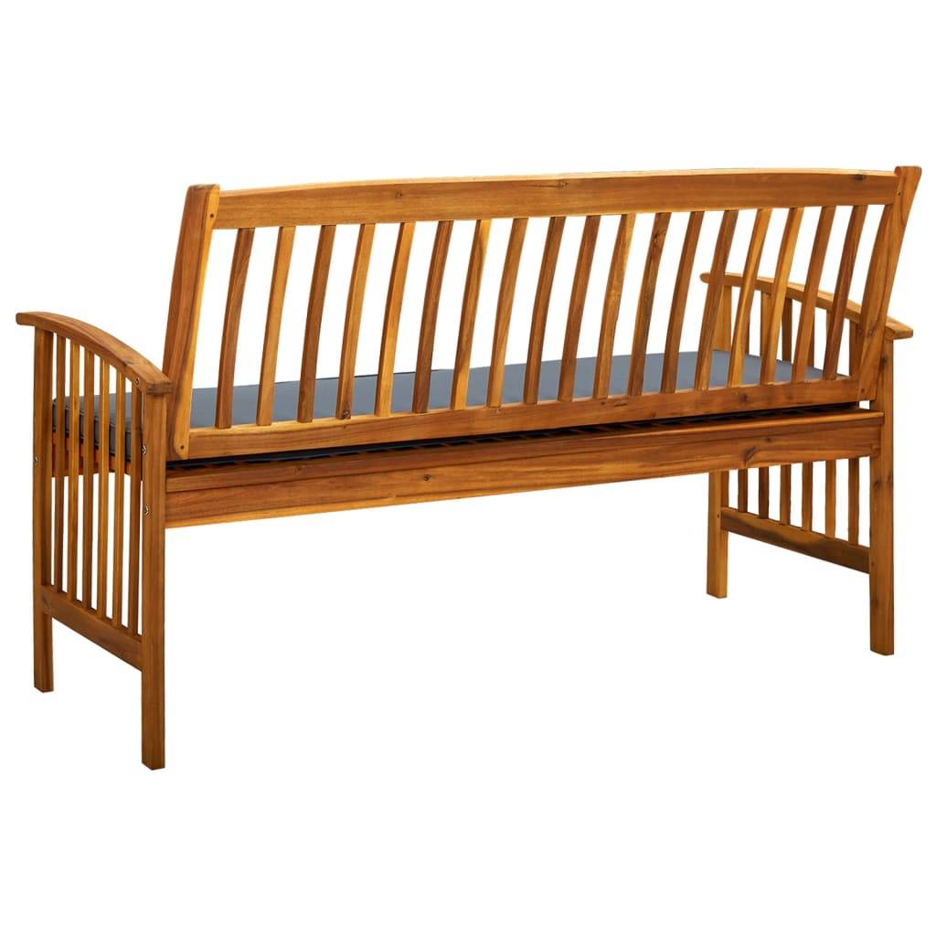PANGIVO - Banc de jardin bois d'acacia naturel et gris foncé 147 x 64 x 90 cm - PANGIVO - Image 5