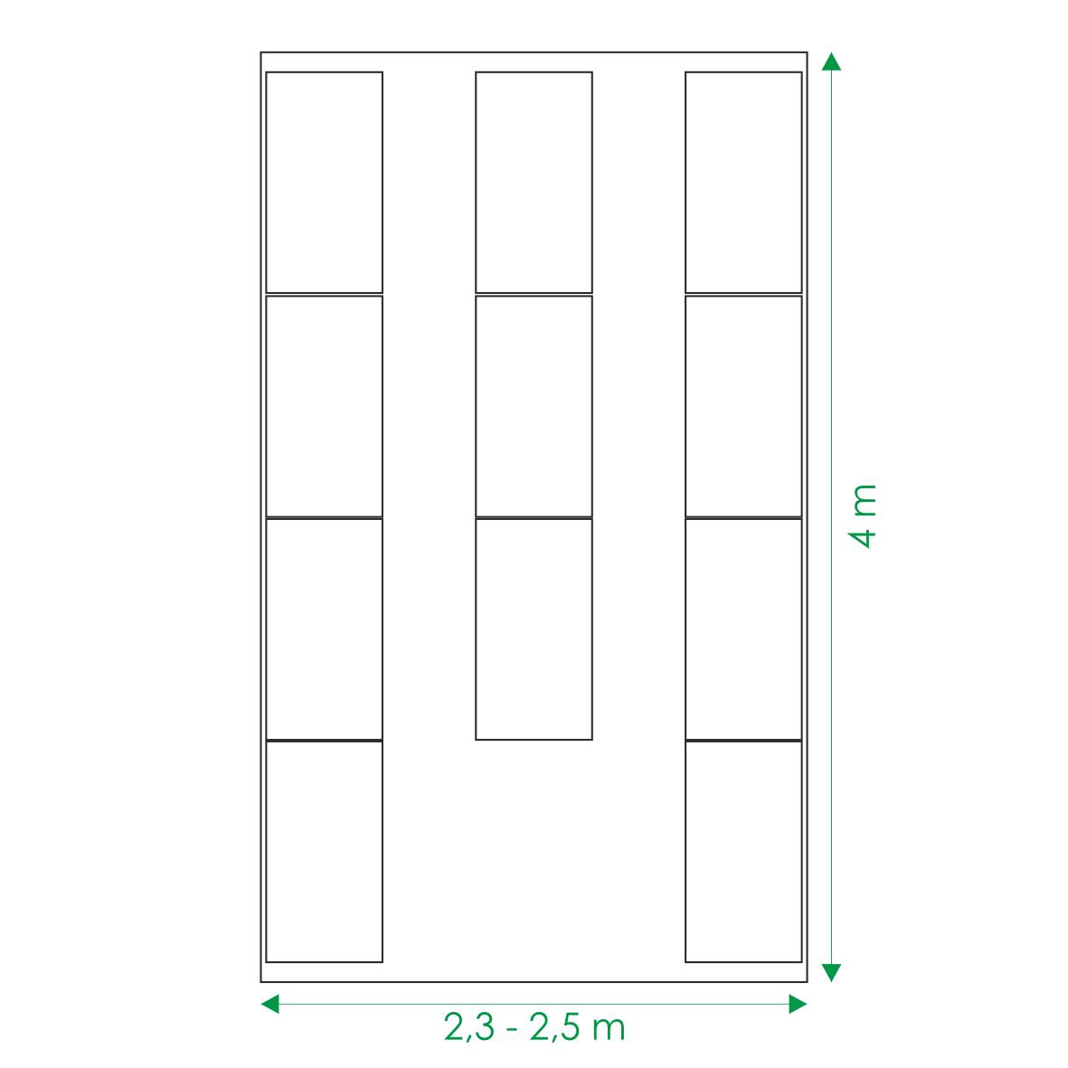 Kit de jardinière surélevées pour une serre 2,5x4 m, acier galvanisé, Klasika Greenhouses - Image 6