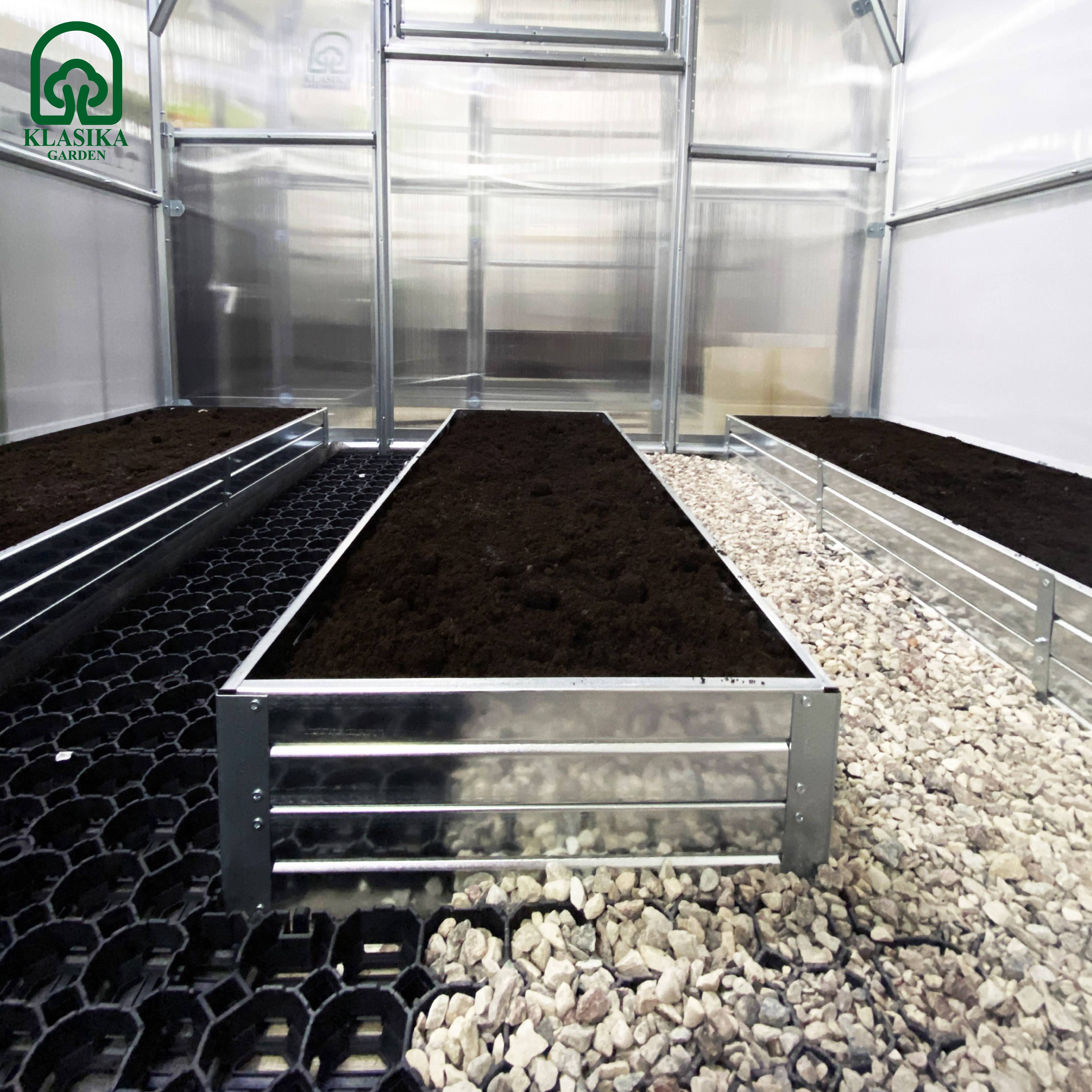 Kit de jardinière surélevées pour une serre 2,5x4 m, acier galvanisé, Klasika Greenhouses - Image 4