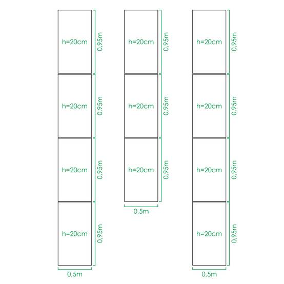 Kit de jardinière surélevées pour une serre 2,5x4 m, acier galvanisé, Klasika Greenhouses - Image 3