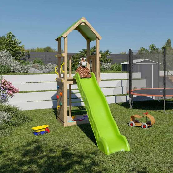 Trigano - Aire de jeux SUNNY-XPERIENCE - Tour toit plate-forme 1,2 m + toboggan + 1 mur d'escalade Trigano - Image 6