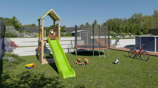 Trigano - Aire de jeux SUNNY-XPERIENCE - Tour toit plate-forme 1,2 m + toboggan + 1 mur d'escalade Trigano - Image 3