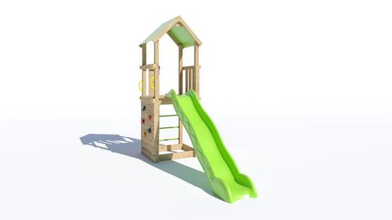 Trigano - Aire de jeux SUNNY-XPERIENCE - Tour toit plate-forme 1,2 m + toboggan + 1 mur d'escalade Trigano - Image 1