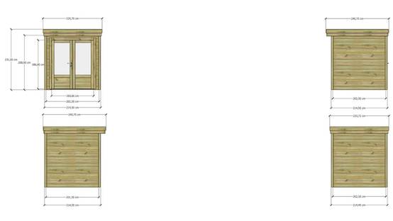 ABRI DE JARDIN bois autoclave 27mm - 2,14x2,14m / 5m2 - Bac acier - Abri Français - Image 4