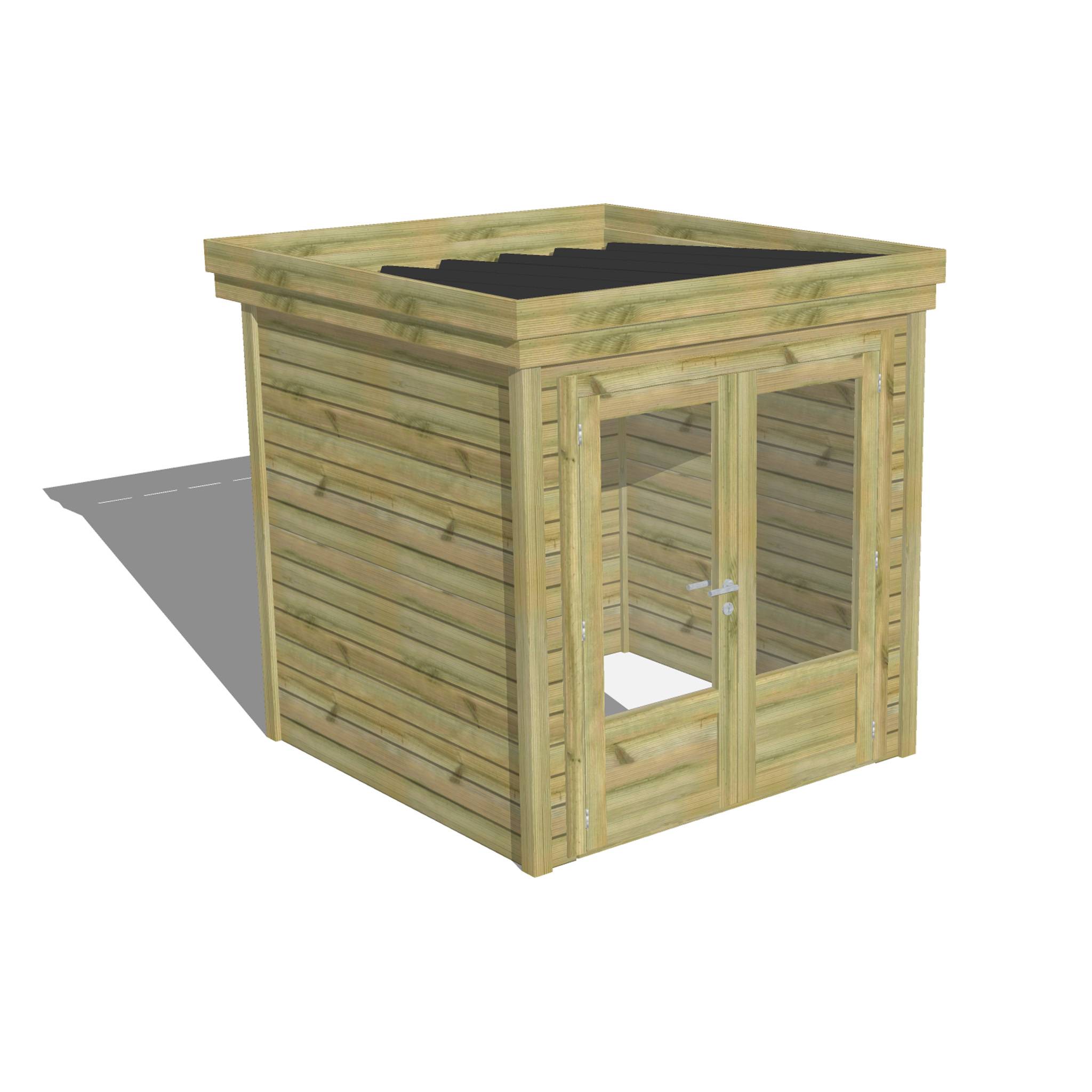 ABRI DE JARDIN bois  autoclave 27mm - 2,14x2,14m / 5m2 - Bac acier - Abri Français