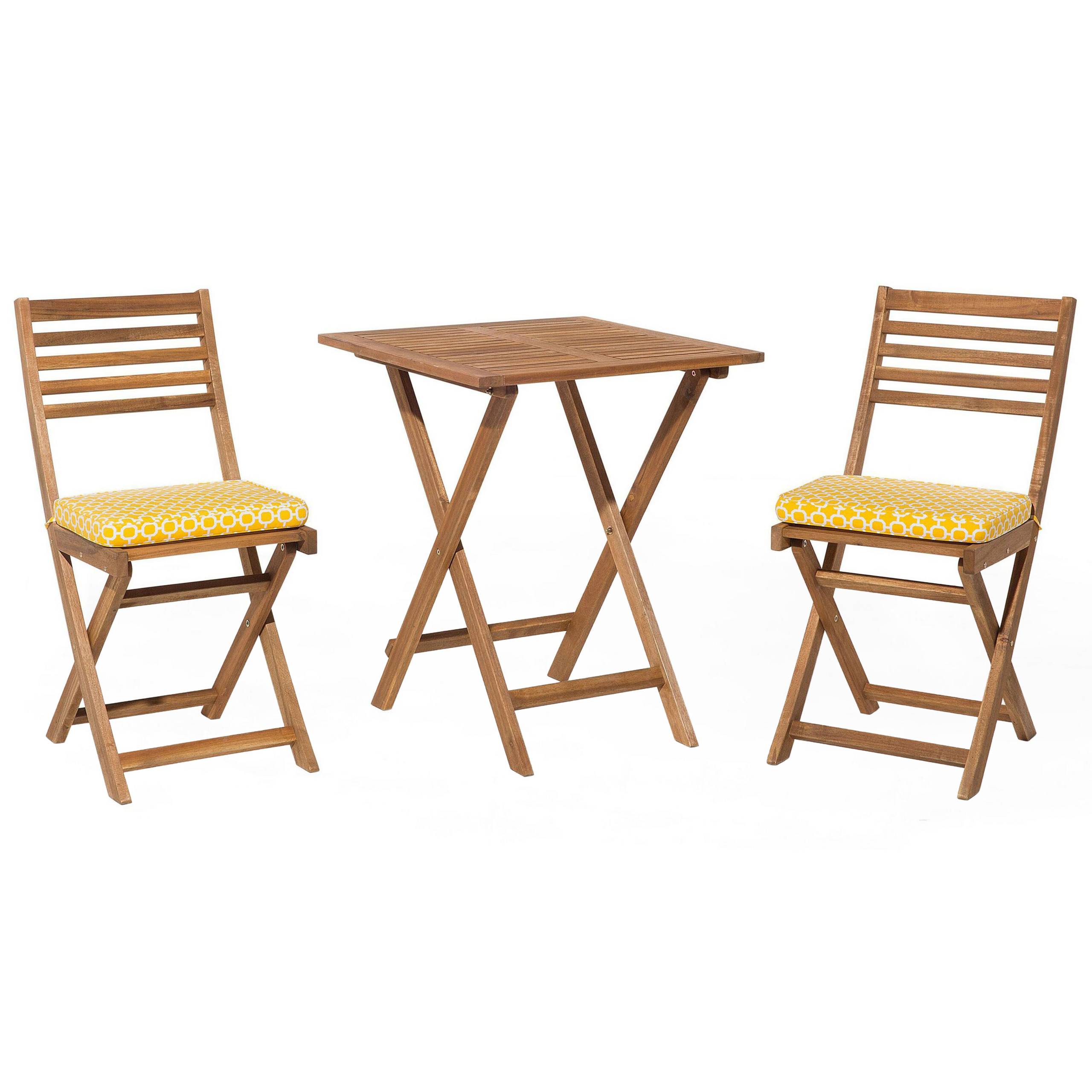 Beliani - Set de bistrot, 2 Personnes Acacia Jaune FIJI - 60x60x75- Beliani - Image 2