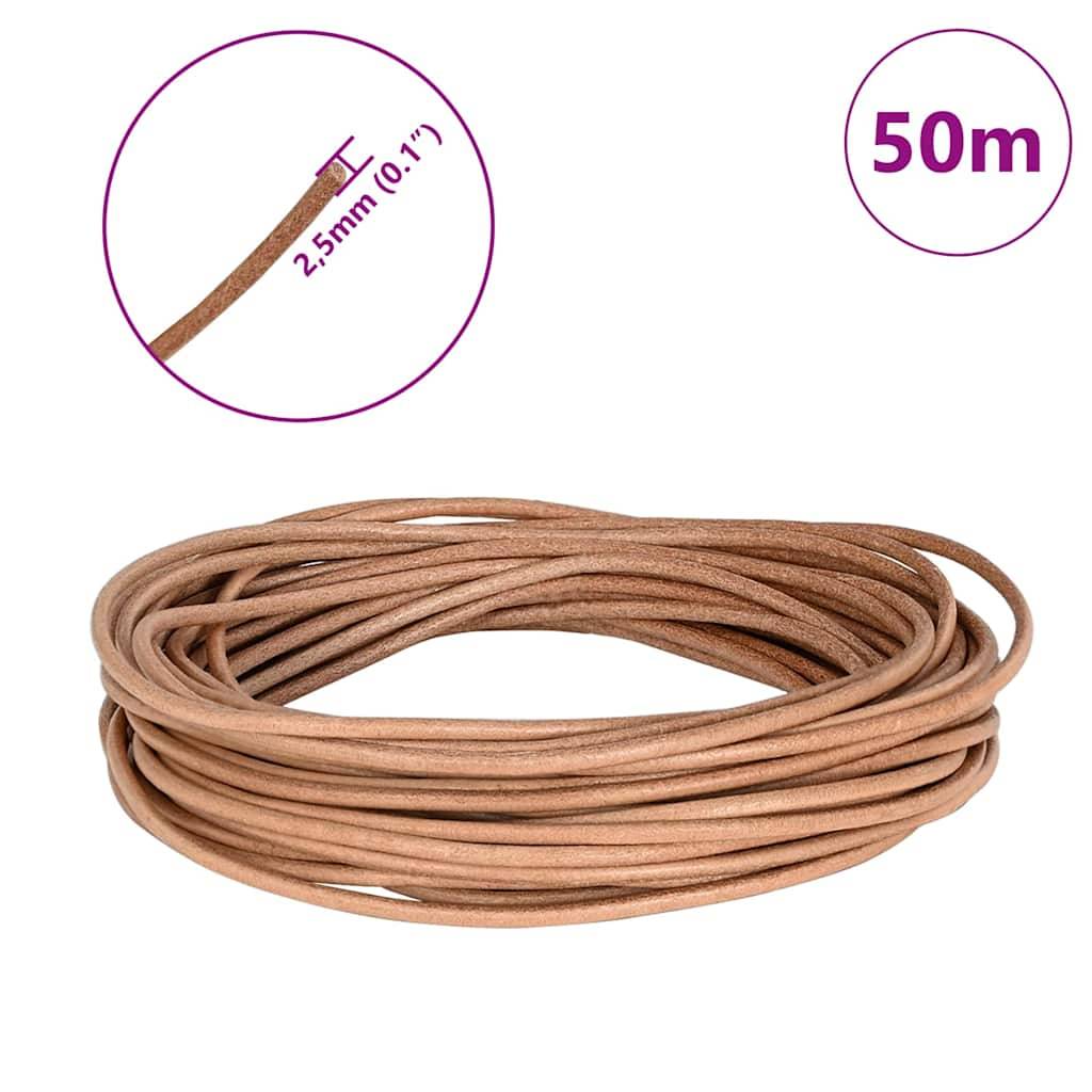 Corde en Cuir Marron Ø2,5 mm x 50 m Cuir Maison Chic - Image 6