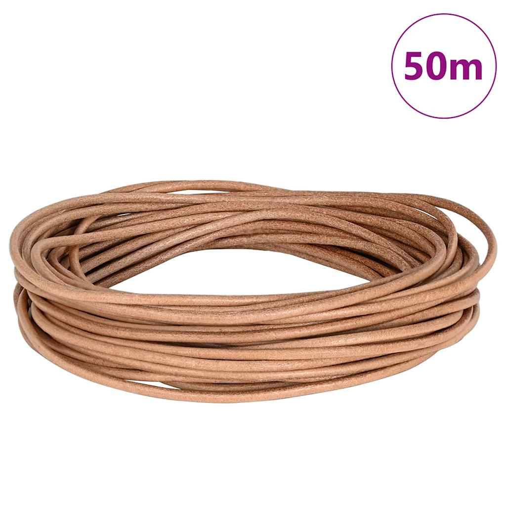 Corde en Cuir Marron Ø2,5 mm x 50 m Cuir Maison Chic - Image 2