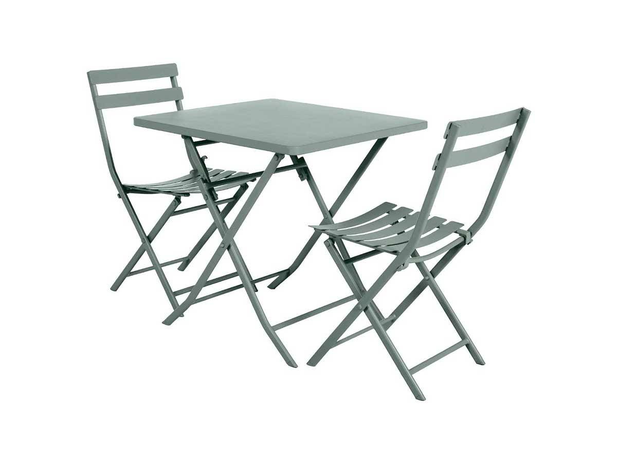 Hesperide - Salon de jardin carré en métal Greensboro 70 x 70 cm Olive avec 2 chaise - Hespéride - Image 1