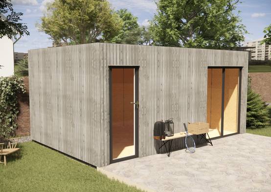 Sans Marque - Annexe de jardin sans permis en bois 5,5 x 3,5 x 2,7 m avec plancher isolé - Image 1