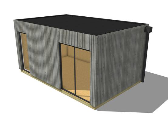 Sans Marque - Annexe de jardin sans permis en bois 5,5 x 3,5 x 2,7 m avec plancher isolé - Image 2