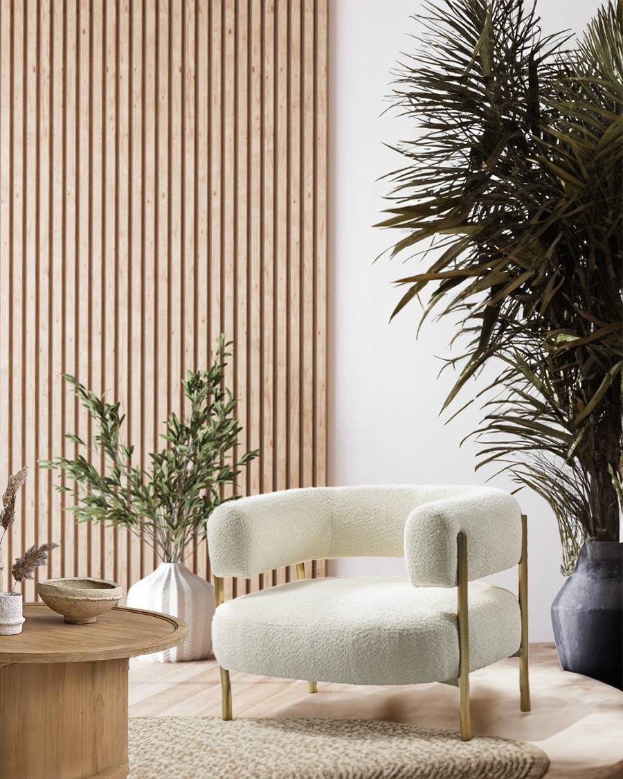 Mexi - Fauteuil en tissu et métal doré - UNIQKA - Image 2