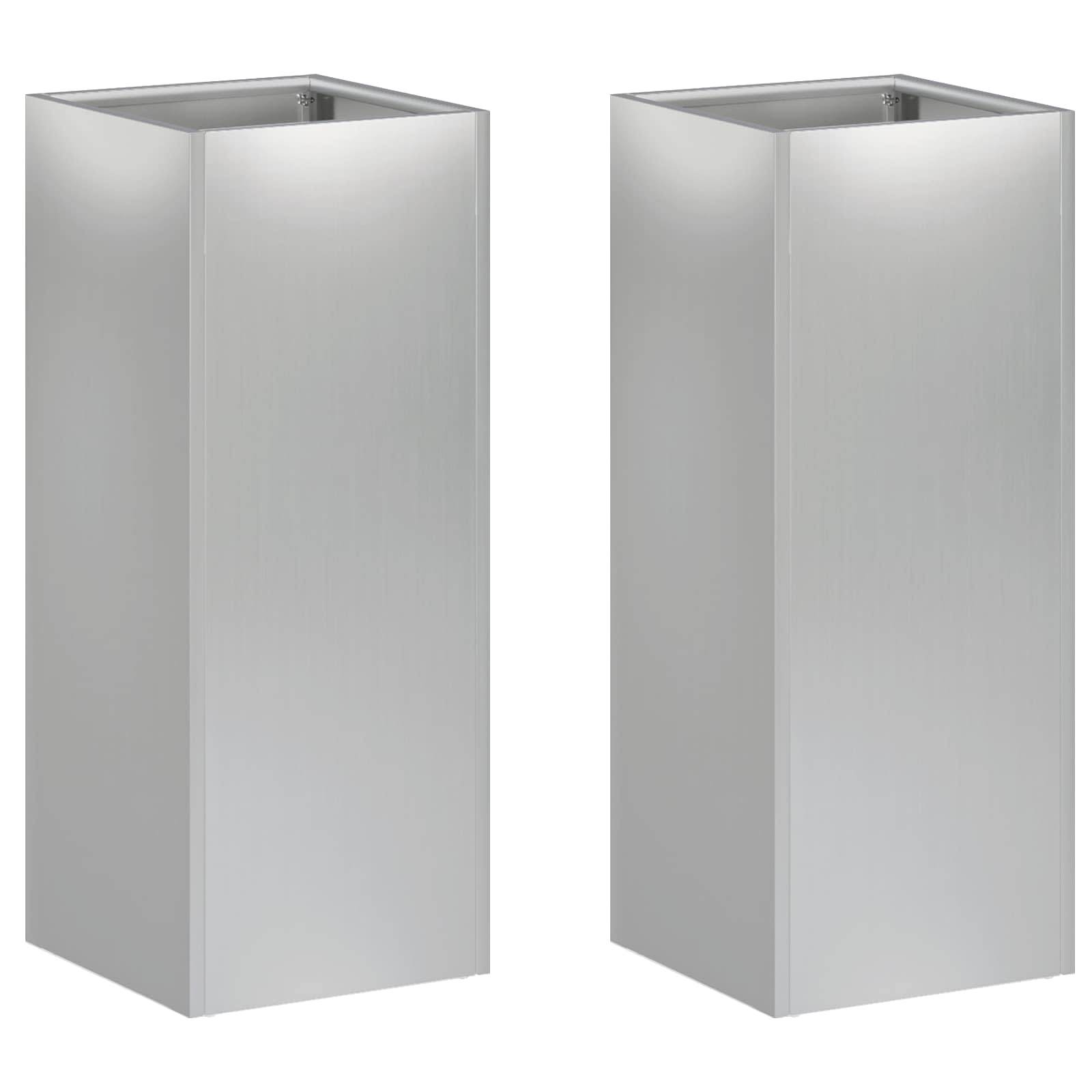 Vidaxl - Cache-pot de jardin 2 pc Argenté 20 x 20 x 40 cm vidaXL 8005299 - Image 2
