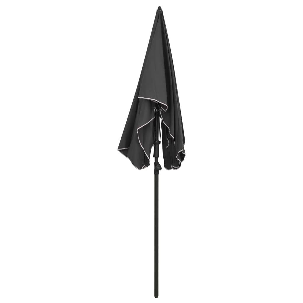 Parasol de jardin - parasol d'extérieur avec mât 200x130 cm anthracite - MEUBLE PRO - Image 3