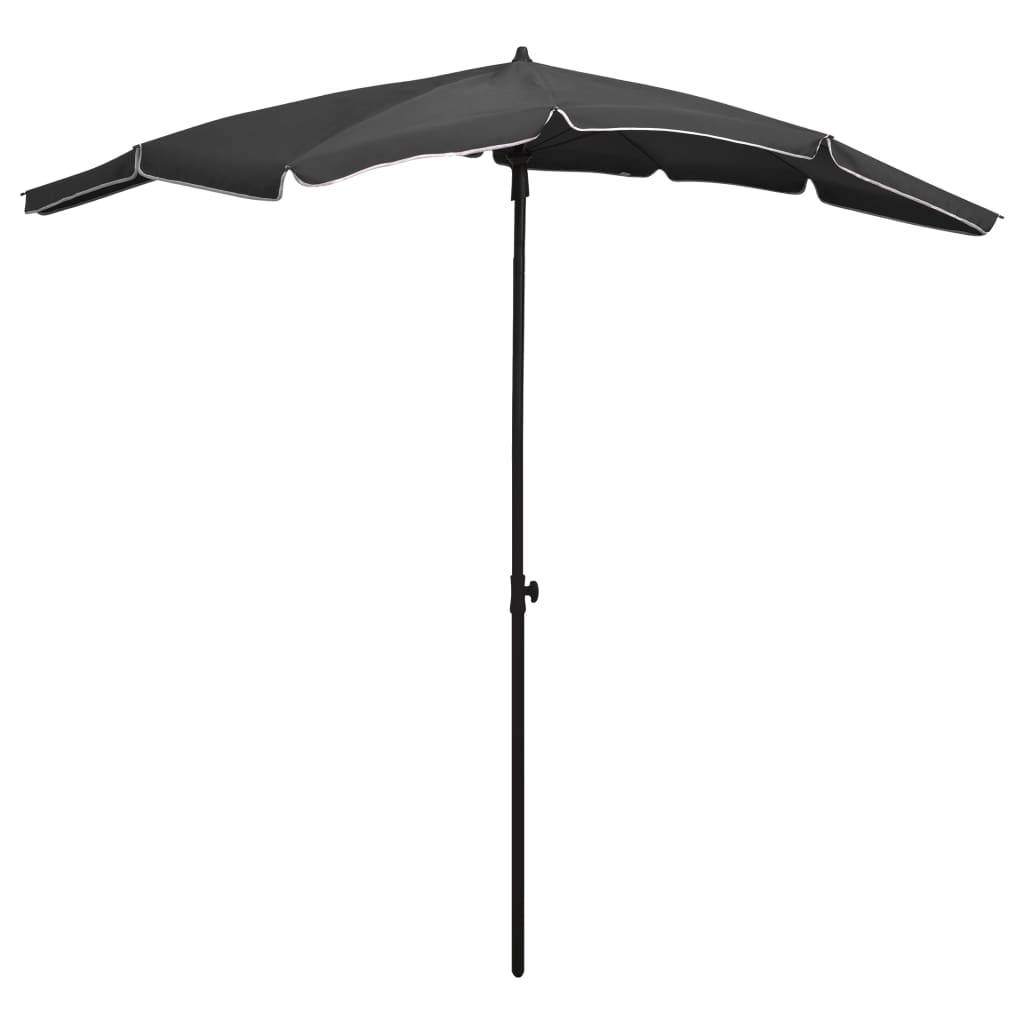 Parasol de jardin - parasol d'extérieur avec mât 200x130 cm anthracite - MEUBLE PRO - Image 2