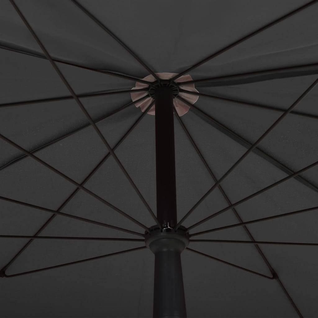 Parasol de jardin - parasol d'extérieur avec mât 200x130 cm anthracite - MEUBLE PRO - Image 5