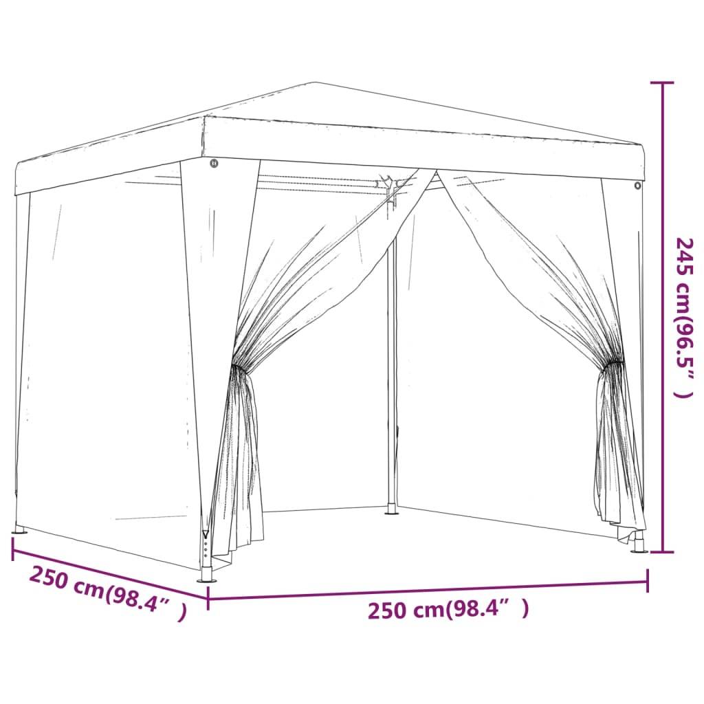 ComfortXL - Pavillon de Jardin Acier avec Moustiquaires Latérales Toile PE Blanc 2.5x2.5 m – ComfortXL Outdoor Living - Image 7
