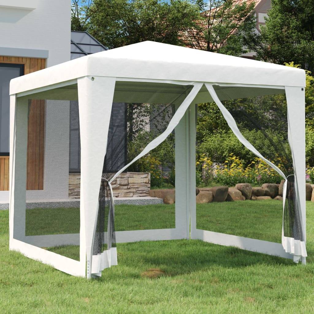 ComfortXL - Pavillon de Jardin Acier avec Moustiquaires Latérales Toile PE Blanc 2.5x2.5 m – ComfortXL Outdoor Living - Image 1