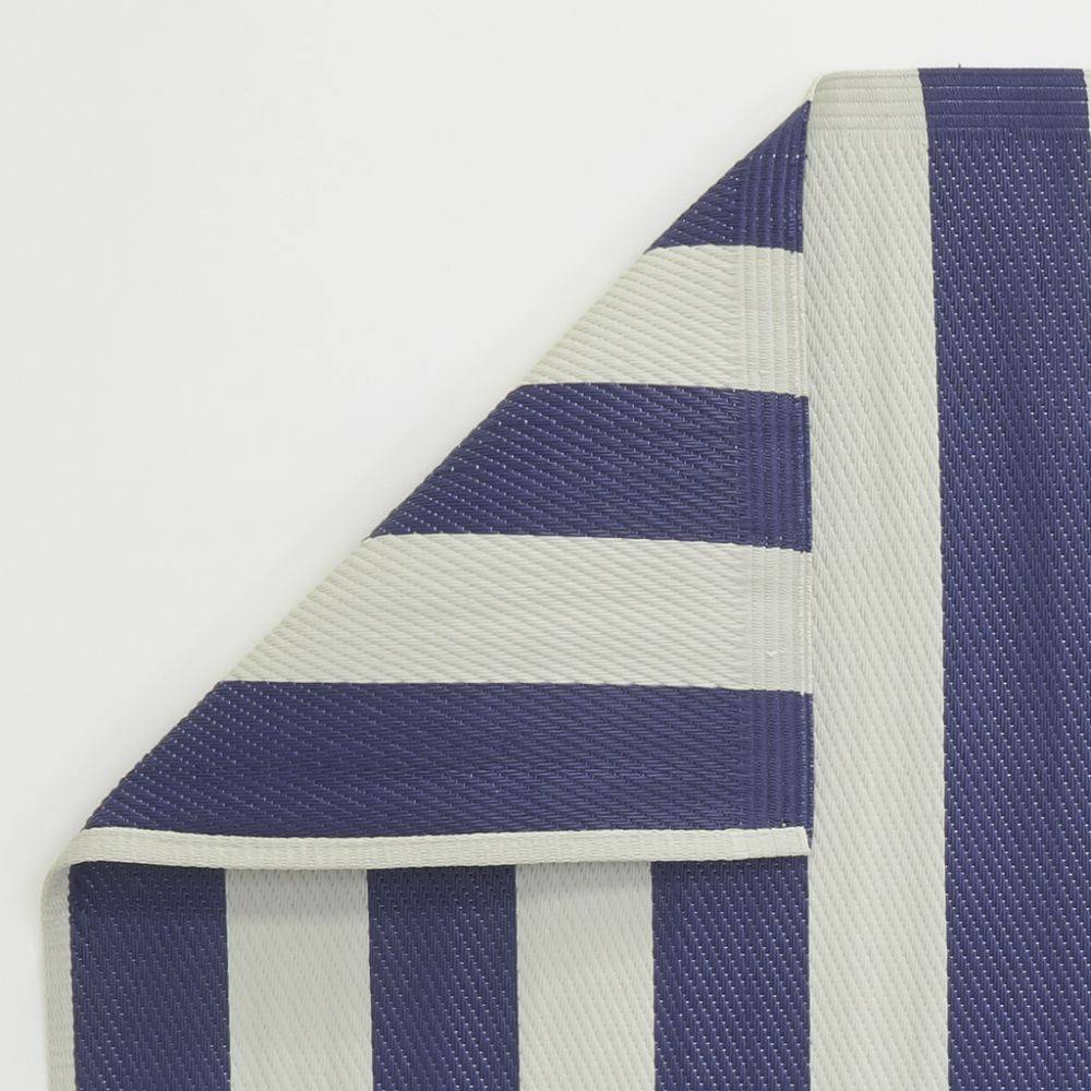 Aubry Gaspard - Tapis d'extérieur en polypropylène 120 x 180 cm Rayures - Bleu Aubry Gaspard - Image 2