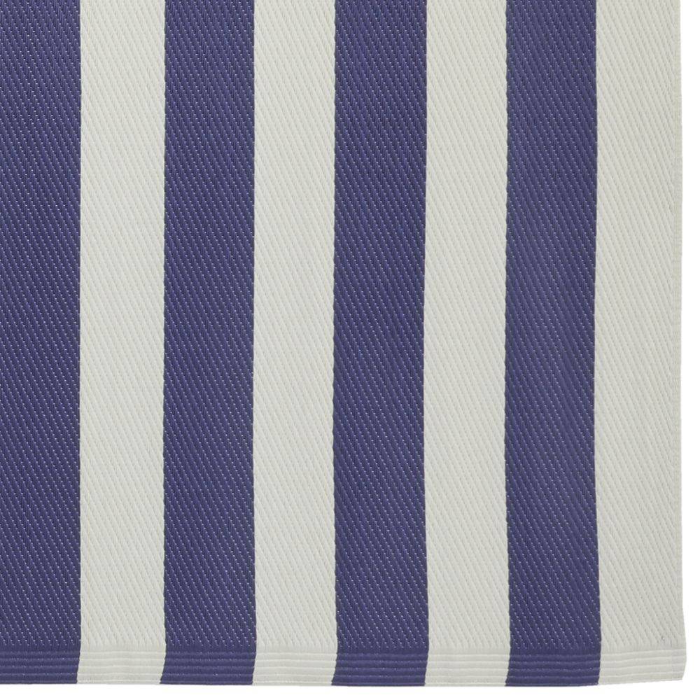 Aubry Gaspard - Tapis d'extérieur en polypropylène 120 x 180 cm Rayures - Bleu Aubry Gaspard - Image 3