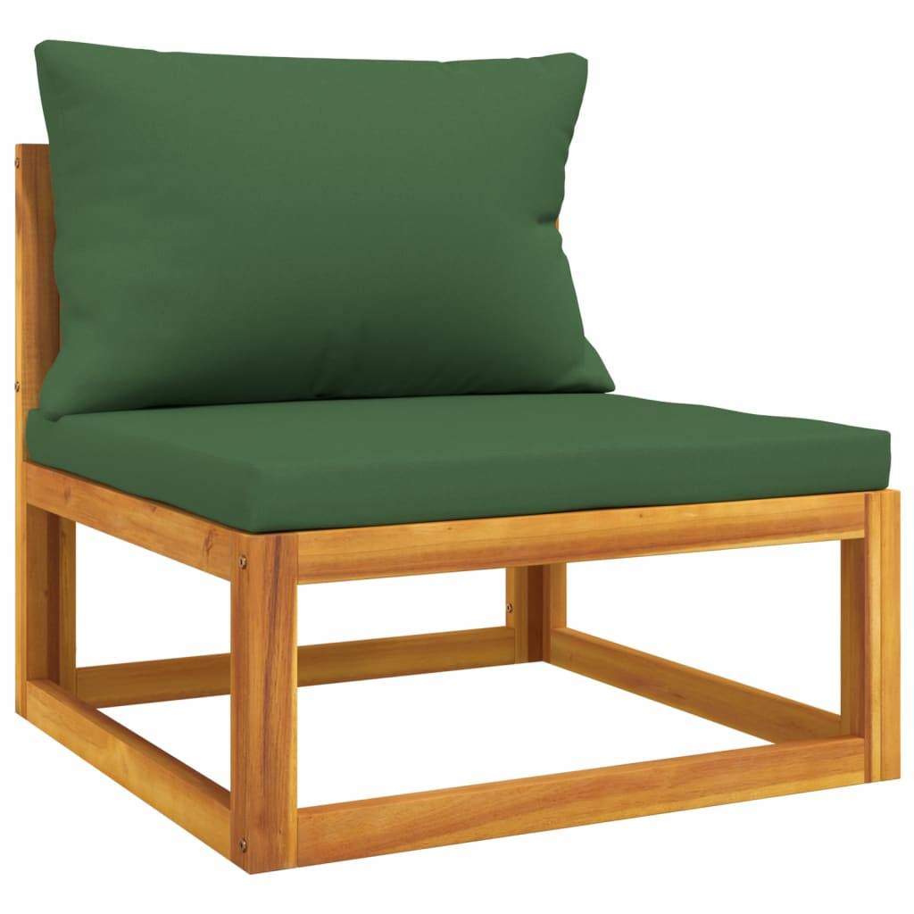 Helloshop26 - Salon de jardin meuble d'extérieur ensemble de mobilier 3 pièces avec coussins vert bois massif - Image 3