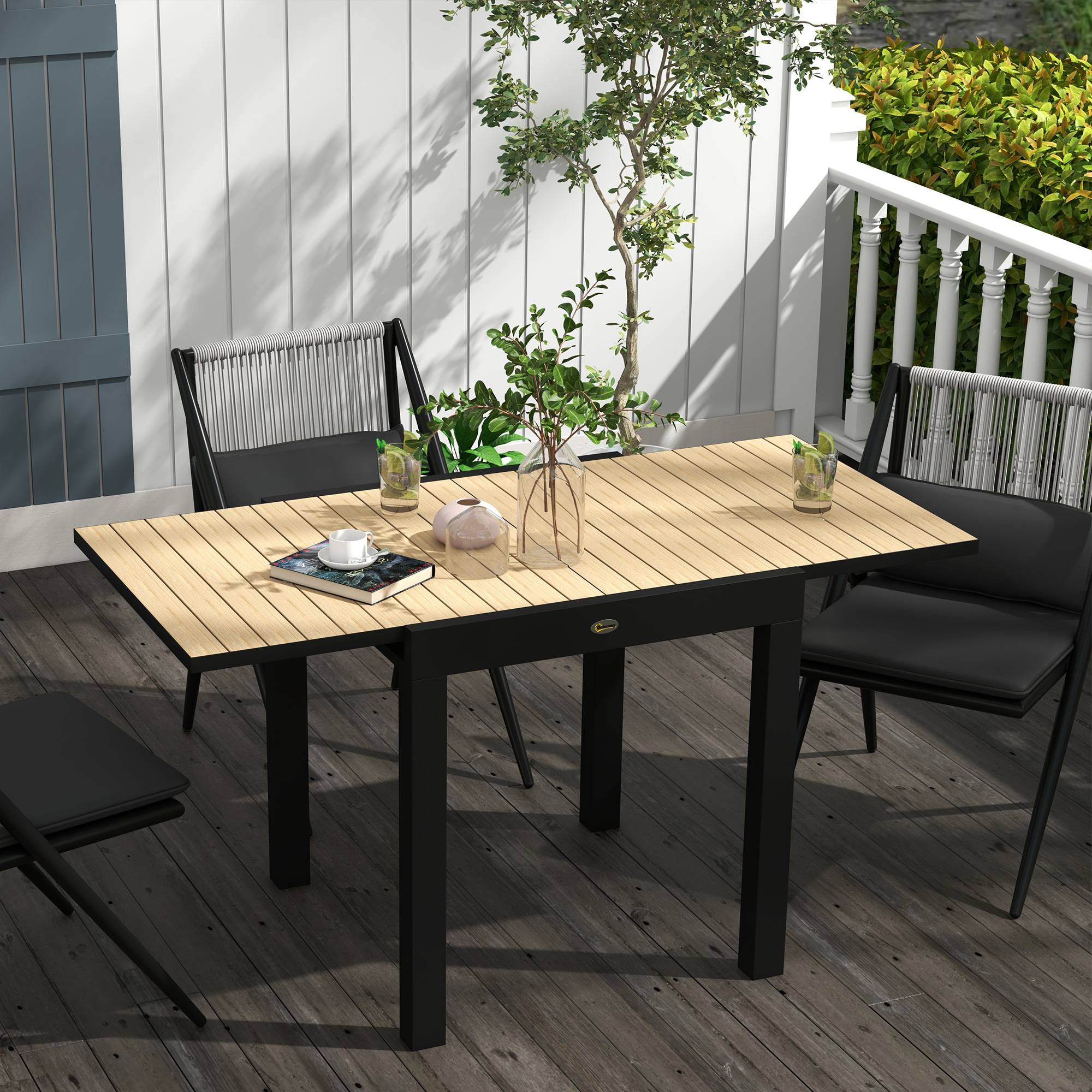 ComfortXL - Table de jardin extensible aluminium jaune 81-162 x 80 x H75 cm 4-6 personnes - ComfortXL Outdoor Living - Image 3