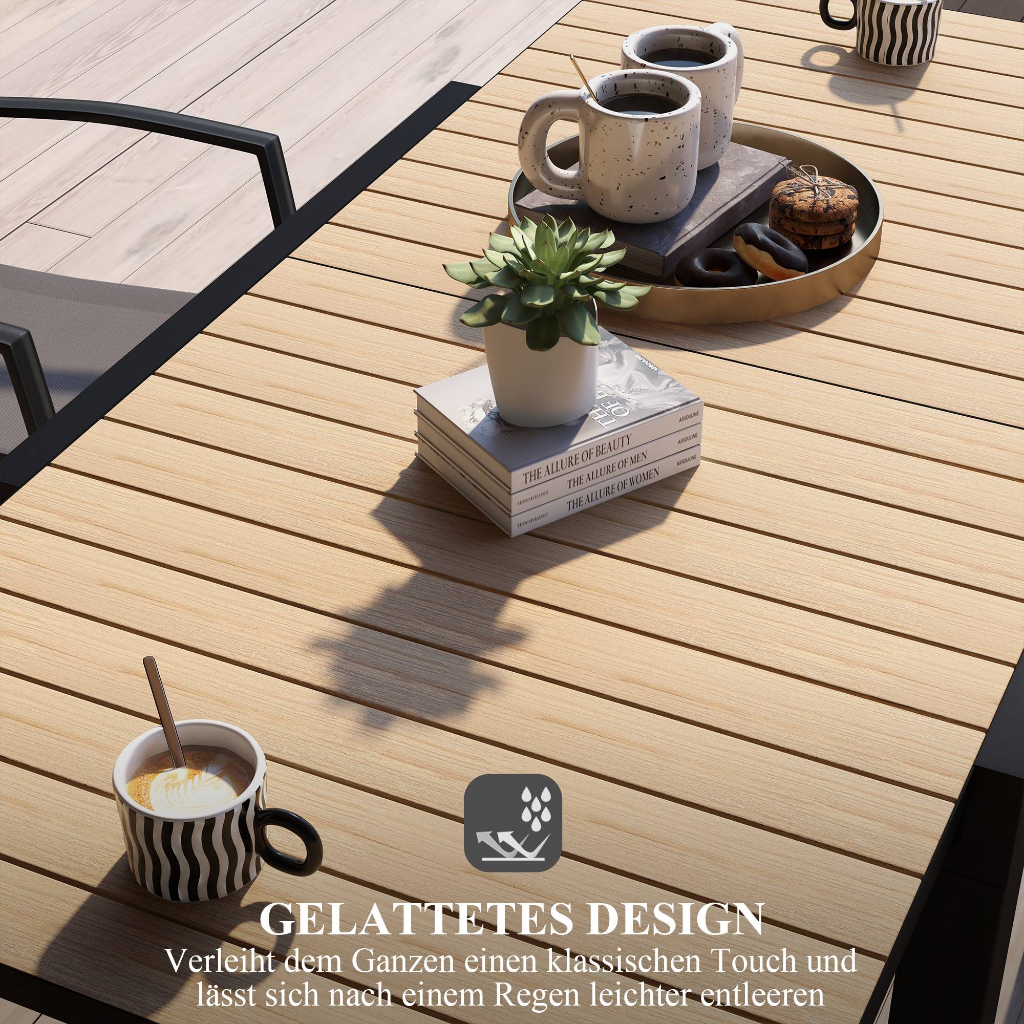 ComfortXL - Table de jardin extensible aluminium jaune 81-162 x 80 x H75 cm 4-6 personnes - ComfortXL Outdoor Living - Image 8